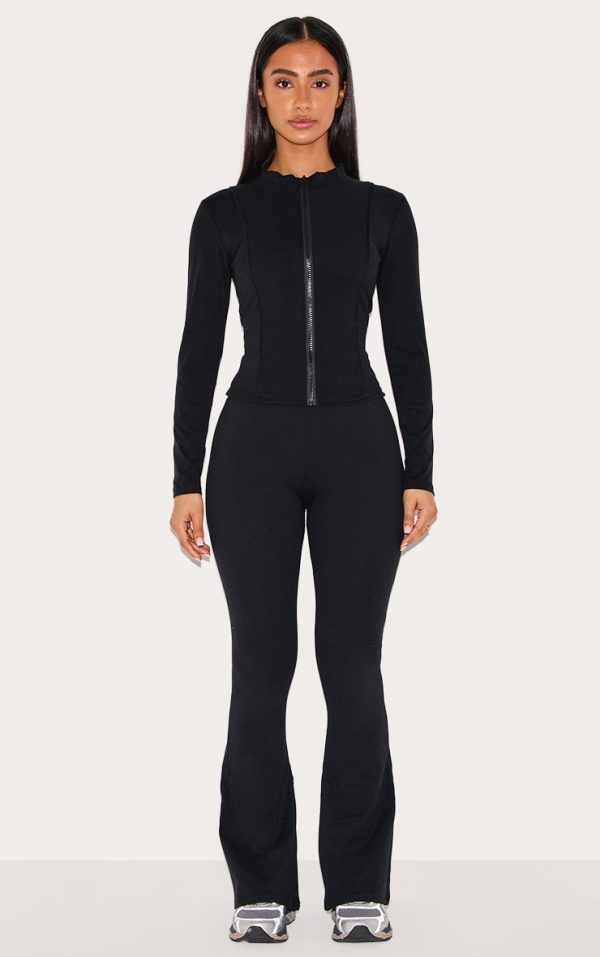 Petite Black Snatched Sculpt Foldover Pants