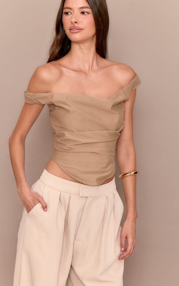 Mushroom Ruched Corset Top