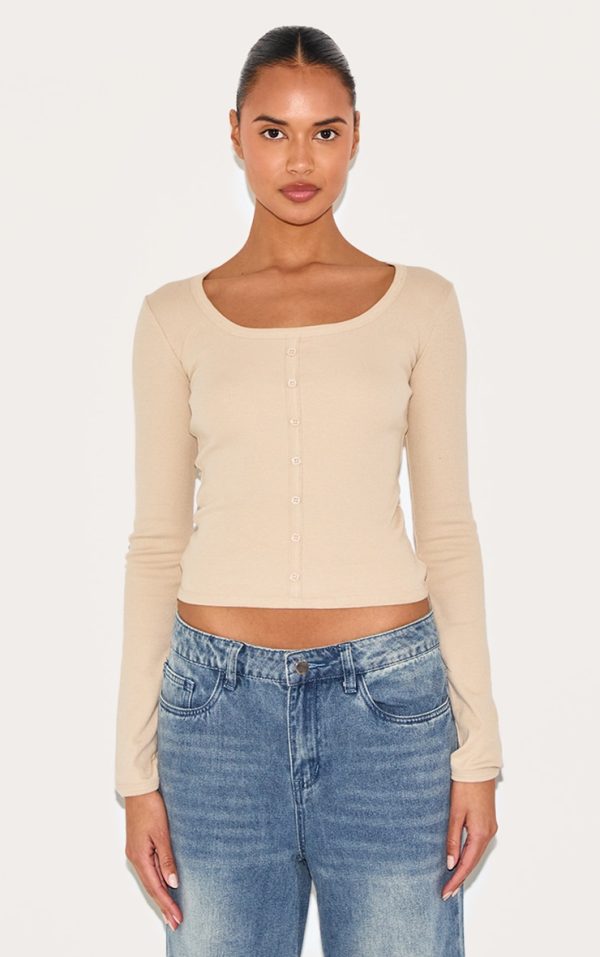 Stone Long Sleeve Ribbed Top