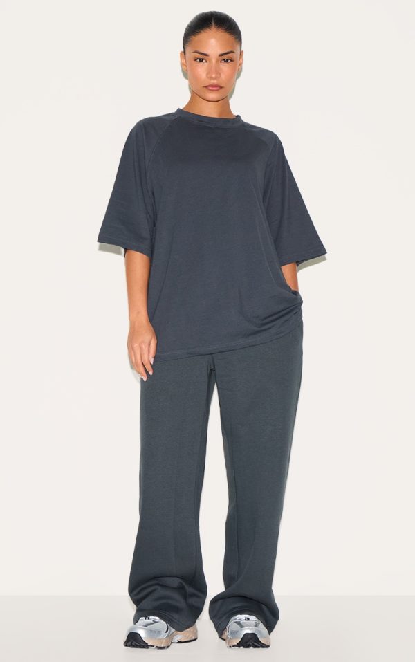 Petite Charcoal Oversized Wide Leg Sweatpants