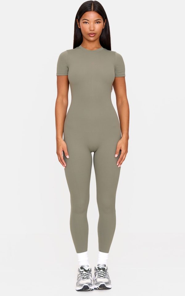 Olive Ultimate Sculpt Short Sleeved Unitard
