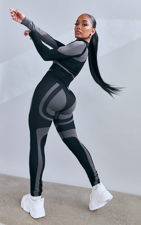 Shape Black Branded Contour Gym Leggings
