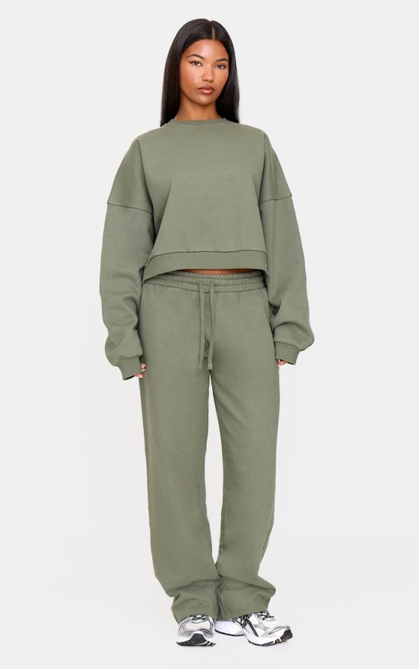 Olive Premium Straight Leg Sweatpants