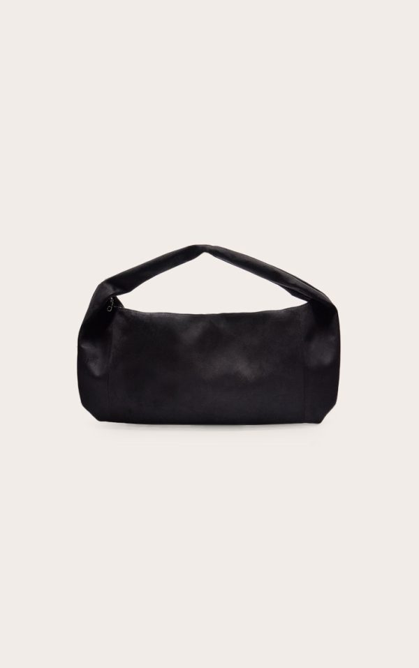 Black Oversized Faux Suede Tote Bag