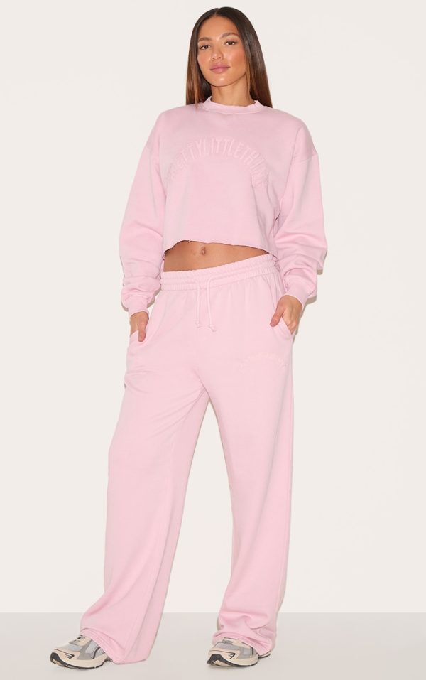 PRETTYLITTLETHING Tall Washed Pink Extreme Oversized Drawstring Wide Leg Sweatpants