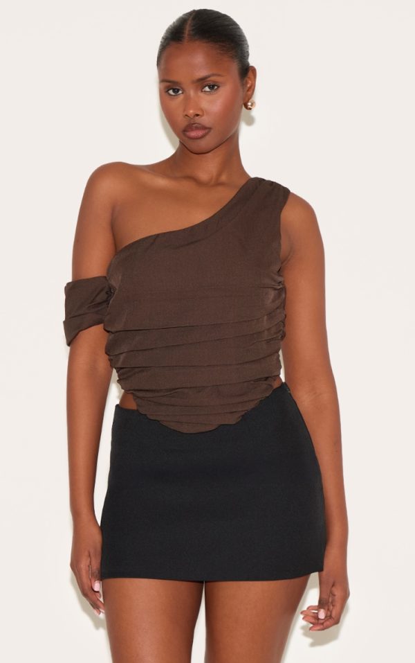 Chocolate Woven Drape Corset