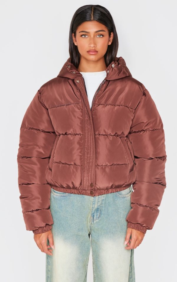 Chocolate Hooded Padded Jacket