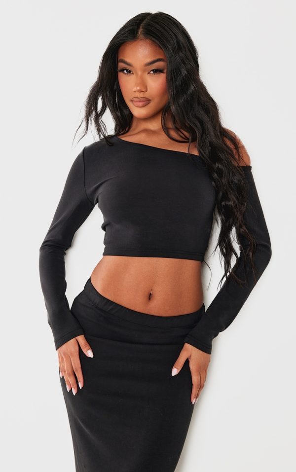 Black Premium Soft Touch Long Sleeve Top