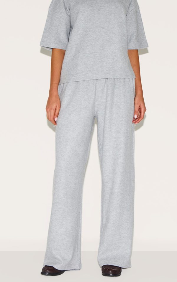 Grey Soft Touch Wide Leg Sweatpants