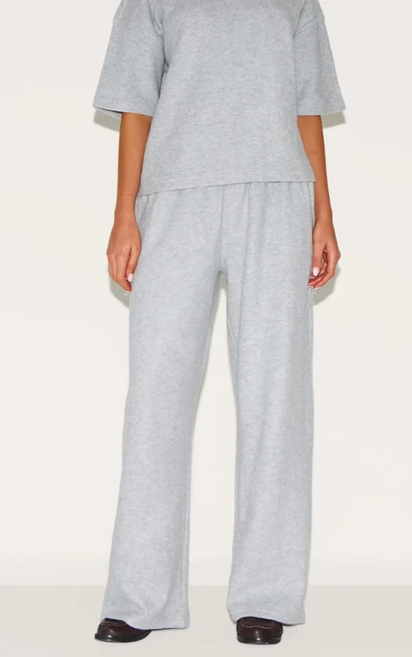 Grey Soft Touch Wide Leg Sweatpants