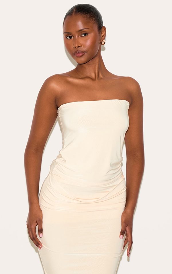 Butter Yellow Double Layer Slinky Bandeau Top