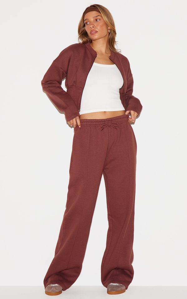 Chocolate Seam Detail Wide Leg Sweatpants