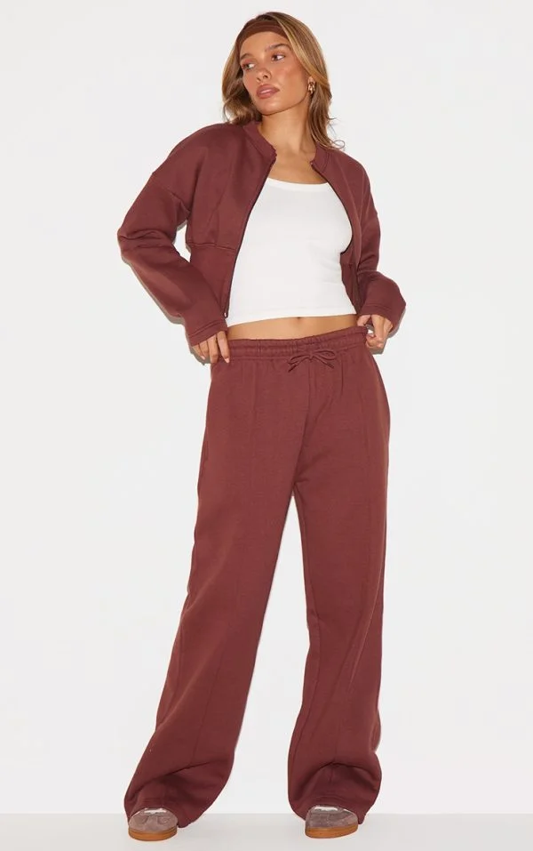 Chocolate Seam Detail Wide Leg Sweatpants
