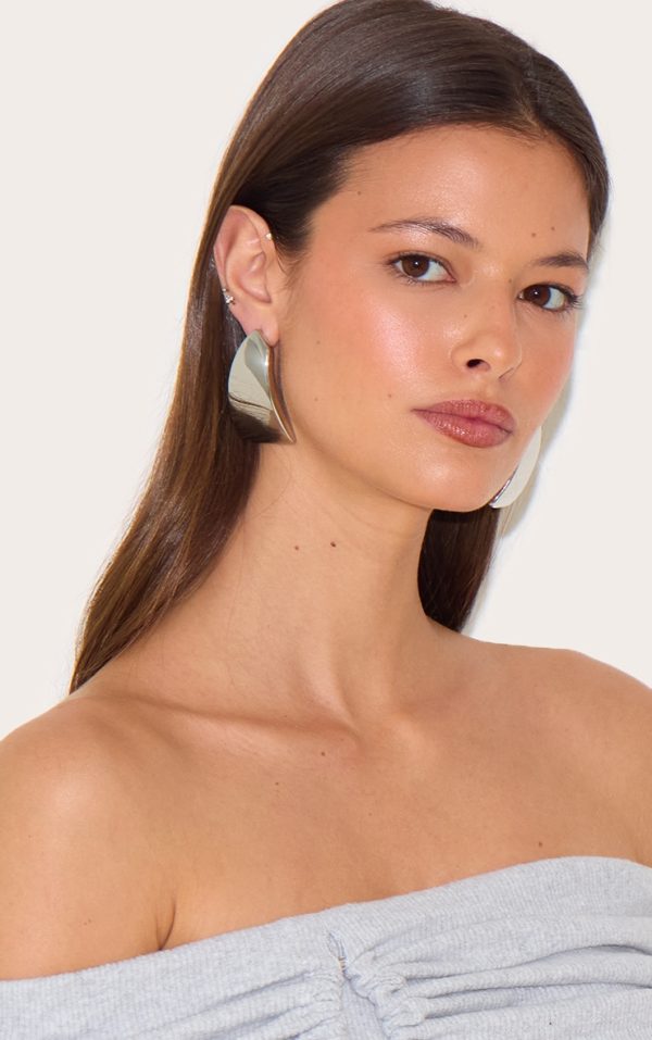 Silver Square Oversized Statement Earrings