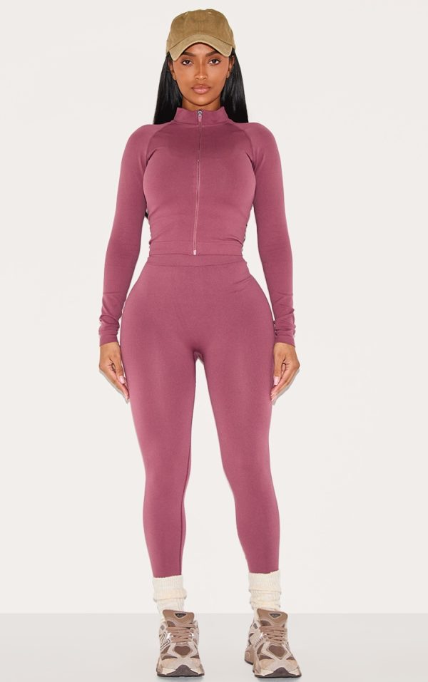 Shape Burgundy Seamless Active Ruched Bum High Waisted Leggings