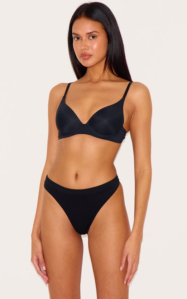 Black Scoop Cupped Underwired Bra