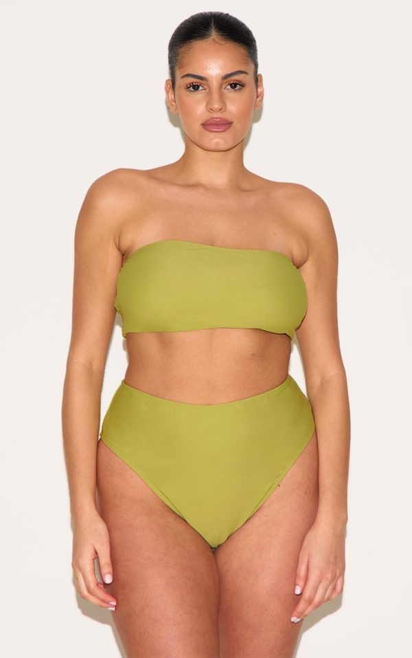 Plus Olive Basic Bandeau Bikini Top