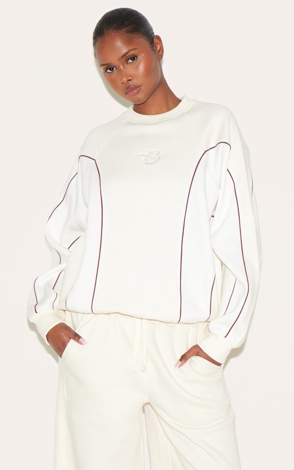 Cream Sport Collective Contrast Binding Sweatshirt