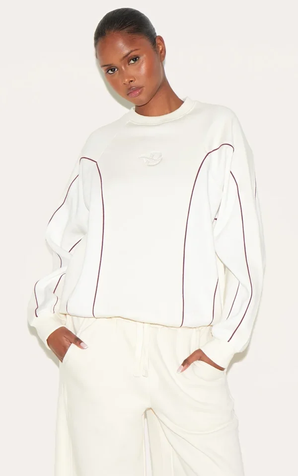 Cream Sport Collective Contrast Binding Sweatshirt