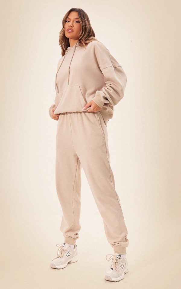 Camel Washed Oversized Cuffed Sweatpants