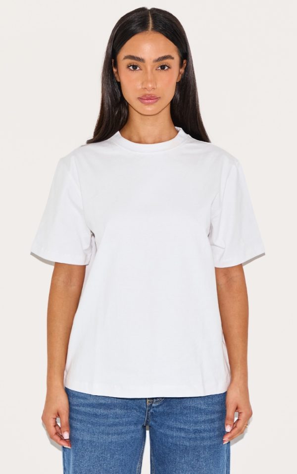 Petite White Premium Cotton Oversized T-shirt