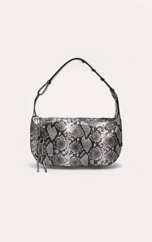 Snake Print Oversized Pu Slouchy Shoulder Bag