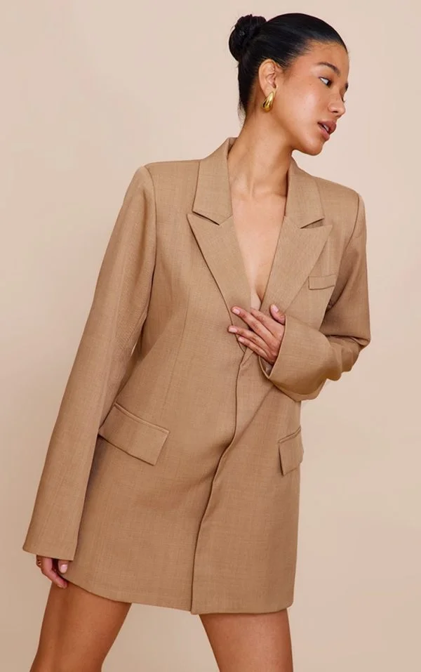 Brown Blazer Dress