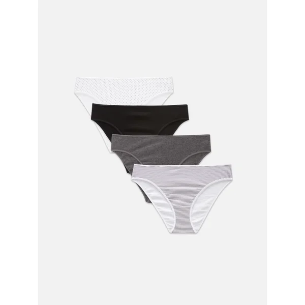4-Pack Bikini Briefs - Black/White
