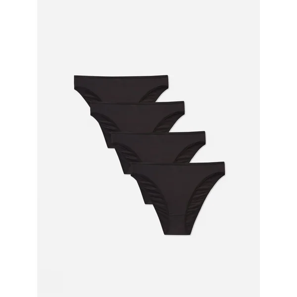 4-Pack High Leg Briefs - Black