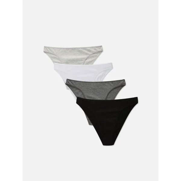 4-Pack High Leg Briefs - Black/White