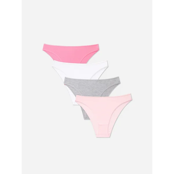 4-Pack High Leg Briefs - Pink