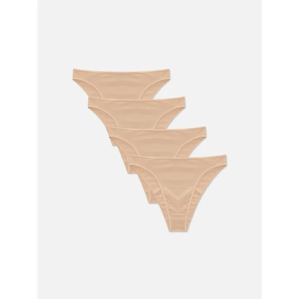 4-Pack High Leg Briefs - Taupe