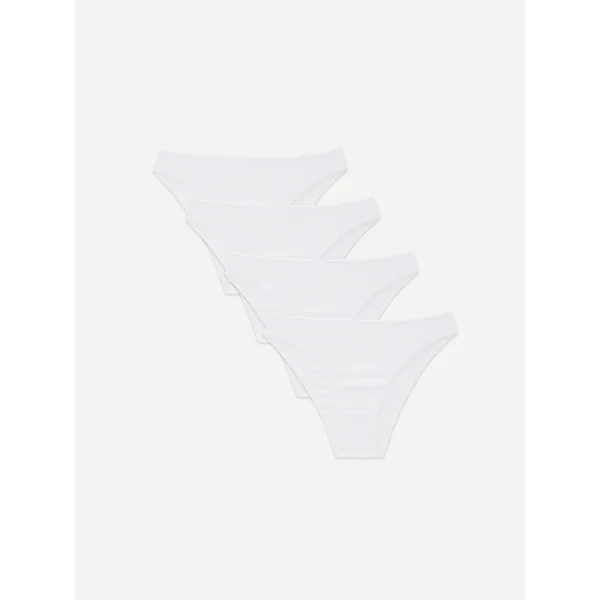 4-Pack High Leg Briefs - White