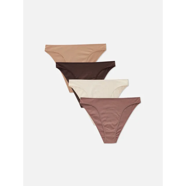 4-Pack High Leg Neutral Briefs - Natural