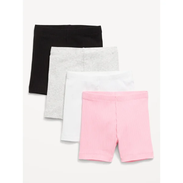 4-Pack Jersey-Knit Biker Shorts for Toddler Girls - Solid Pack