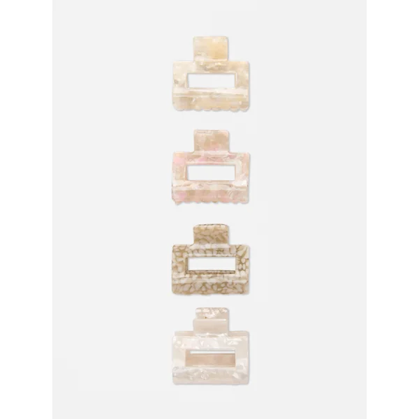 4-Pack Mini Hair Clips - Natural