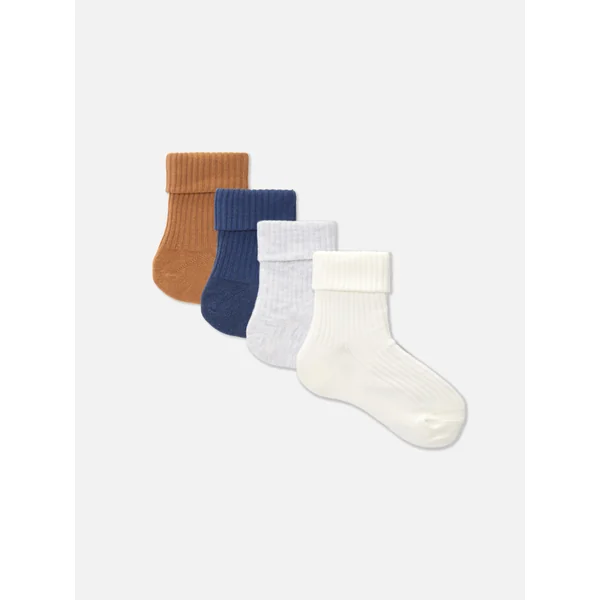 4-Pack Ribbed Socks - Blue