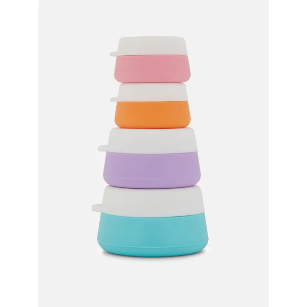 4-Pack Silicone Travel Jars - White