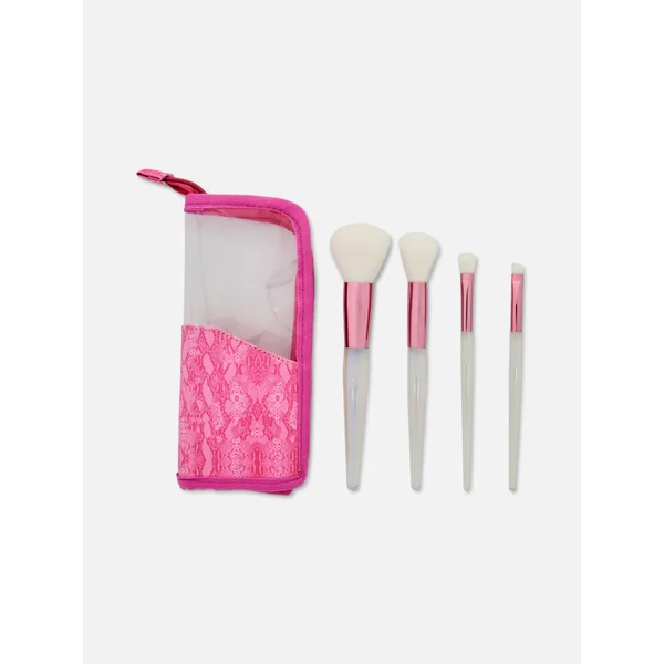 4-Piece PS... Travel Makeup Brush Set - Hot Pink