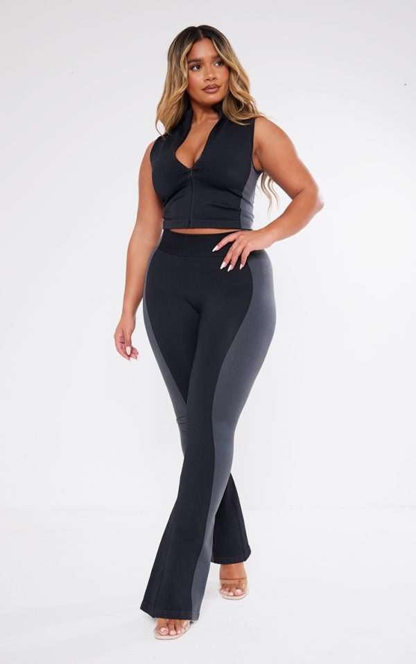 Shape Black Seamless Contrast High Waist Leggings