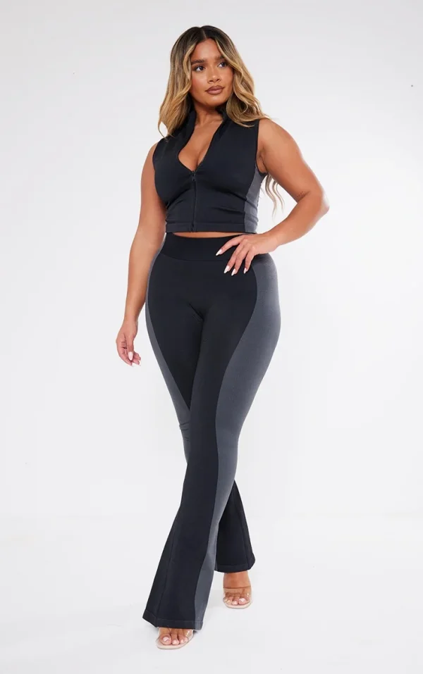 Shape Black Seamless Contrast High Waist Leggings