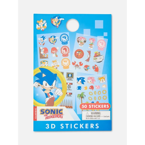 50-Pack Sonic The Hedgehog Stickers - Blue