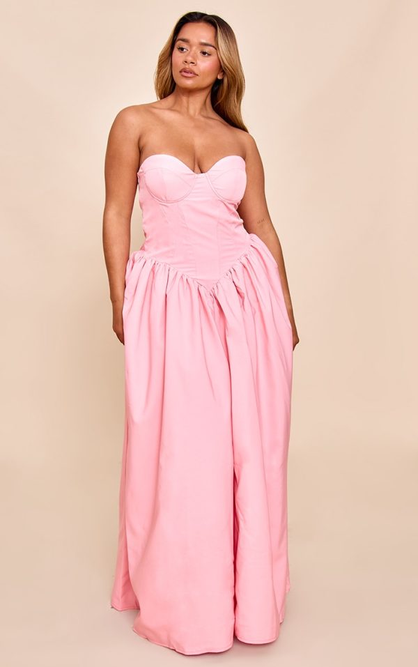 Shape Baby Pink Corseted Maxi Shift Dress