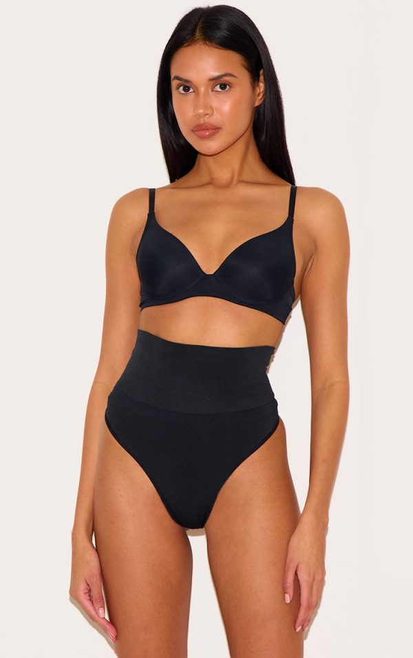 Black Shapewear High Waisted Control Thong