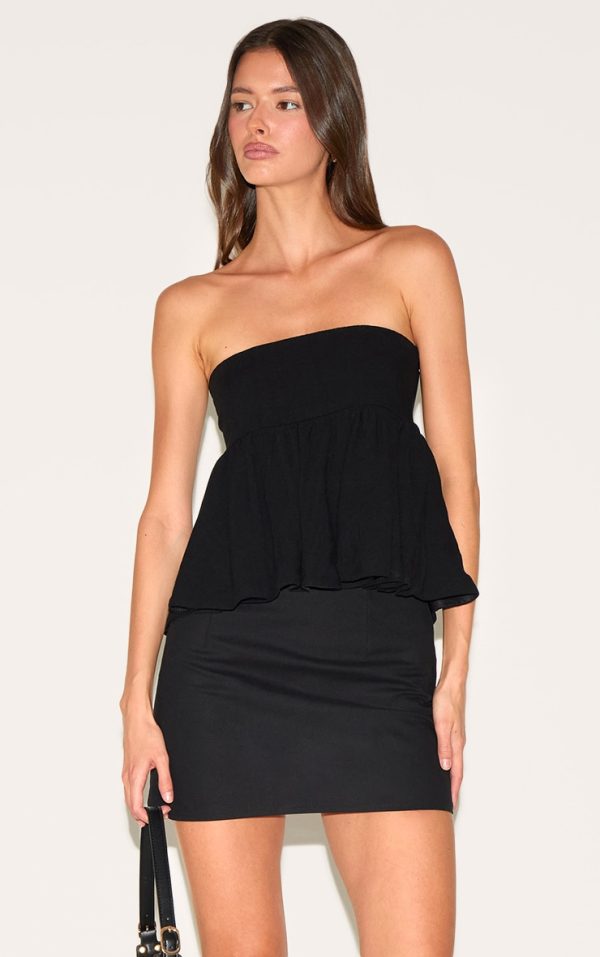 Black Linen Look Bandeau