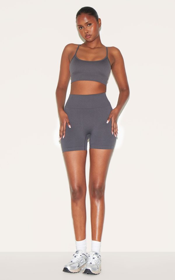 Charcoal Seamless Booty Shorts