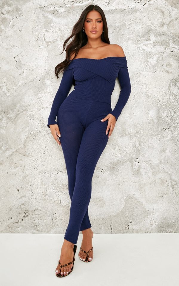 Shape Navy Knitted Leggings