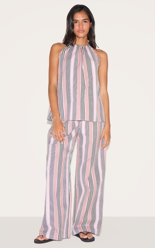 Pink Striped Slouchy Pants