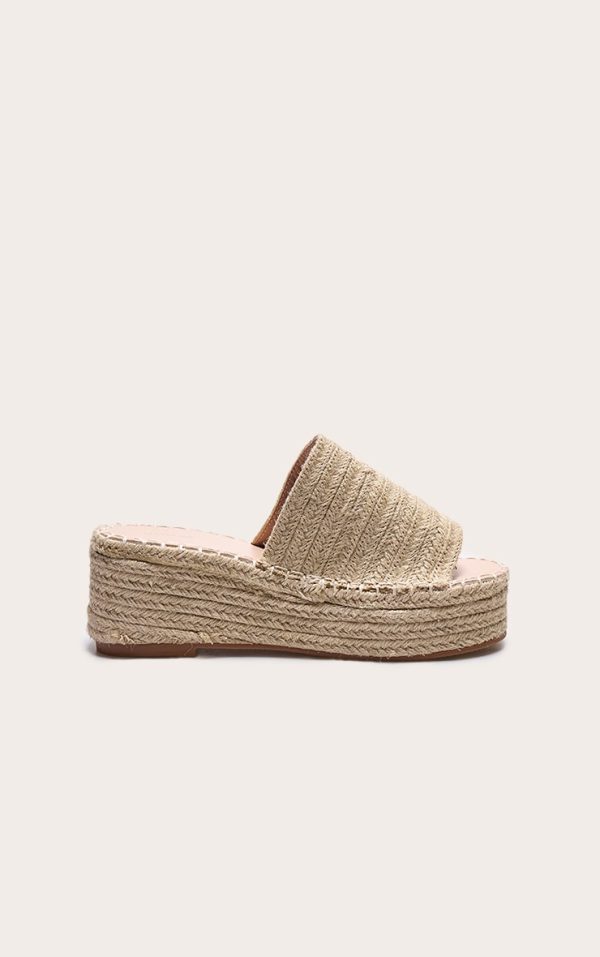 Natural Espadrille Mule Flatform Sandal