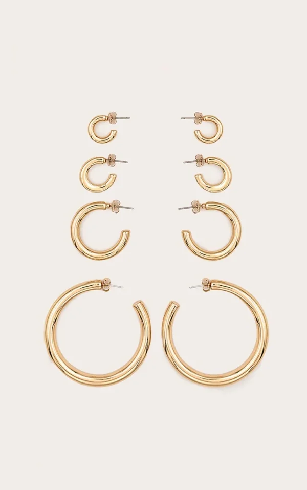 Gold Assorted Multipack Hoop Earrings